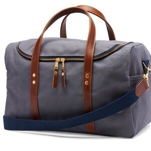 Peter Millar Charcoal Cotton Canvas Golf Weekend Bag